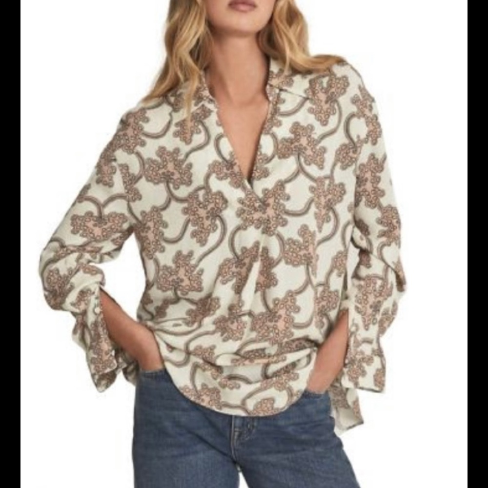 NWoTReiss ivory floral blouse us6 eu38 fits like M